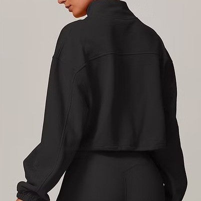 Pre-sale  high-elastic stand-up neck yoga long-sleeved outdoor running sports jacket women's fitness wear yoga top long-sleeved