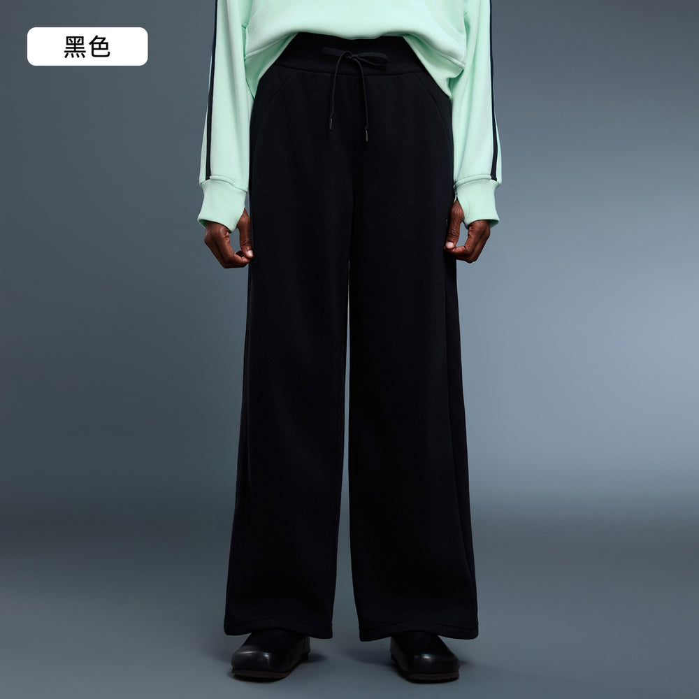 Women's fall/winter fleece-lined thickened straight-leg wide-leg pants - loose fit, warm, slimming, casual, and athletic long pants d25133
