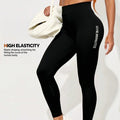 Seamless high-waisted yoga leggings with lettering - perfect for cross-border e-commerce, cycling, training, yoga, running, and layering