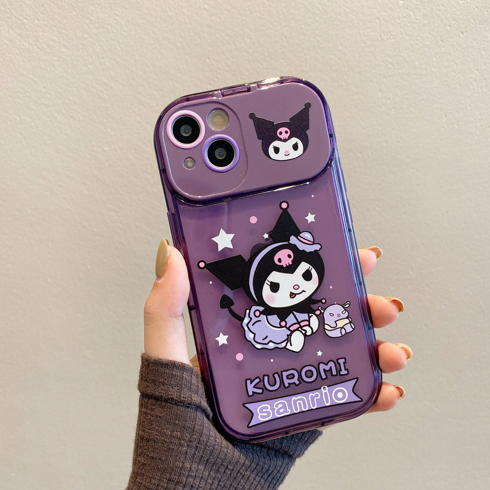 New arrival is suitable for apple 16 kuromi pendant mobile phone case iphonexs hot girl pink cosmetic mirror holder protective cover
