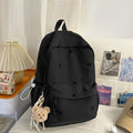 Schoolbag girl casualeasiest for match backpack college student heart embroiderpure color tuition bag travel backpack