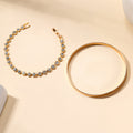 Customized alloy bracelets, european and american cross-border vintage jewelry, gold diamond bracelets for women, smooth simulated gold hand jewelry