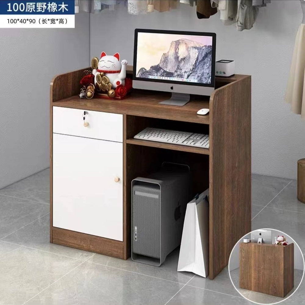 Minimalist modern bar counter/reception desk - small counter for beauty salons, clothing stores, and reception areas