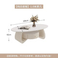 Coffee table cream style slate coffee table oval coffee table for home living room small apartment simple modern