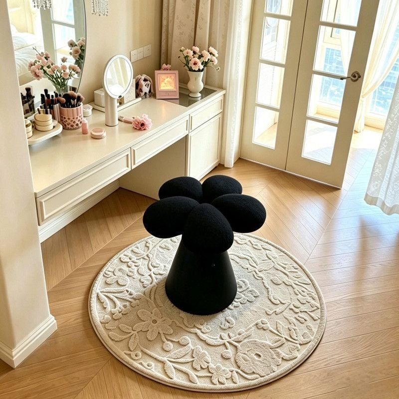 Bedroom high-looking dressing table stool new arrival popular makeup stool girl accessible luxury petal chair backrest fabric