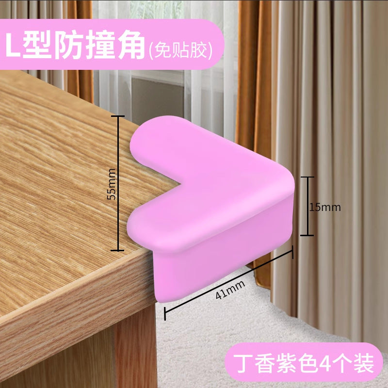 Anti-collision corner table corner silicone glue-free protective cover, anti-collision anti-collision corner protection coffee table furniture sticker soft right angle