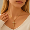 European and american cross-border jewelry creative personalized heart cross necklace, trendy minimalist versatile necklace nks58