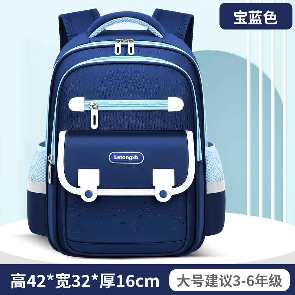 New elementary school backpack for boys and girls, grades 1-6, waterproof, lightweight, spine-protecting kids' backpack