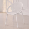 Scandinaviancut out dining table and chairs stackable dining chairs casual outdoor waiting chair for home plastic back chair small apartment