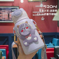 Cute and fun kids' insulated water bottle - 316 stainless steel, food-grade, cartoon design, portable student straw cup