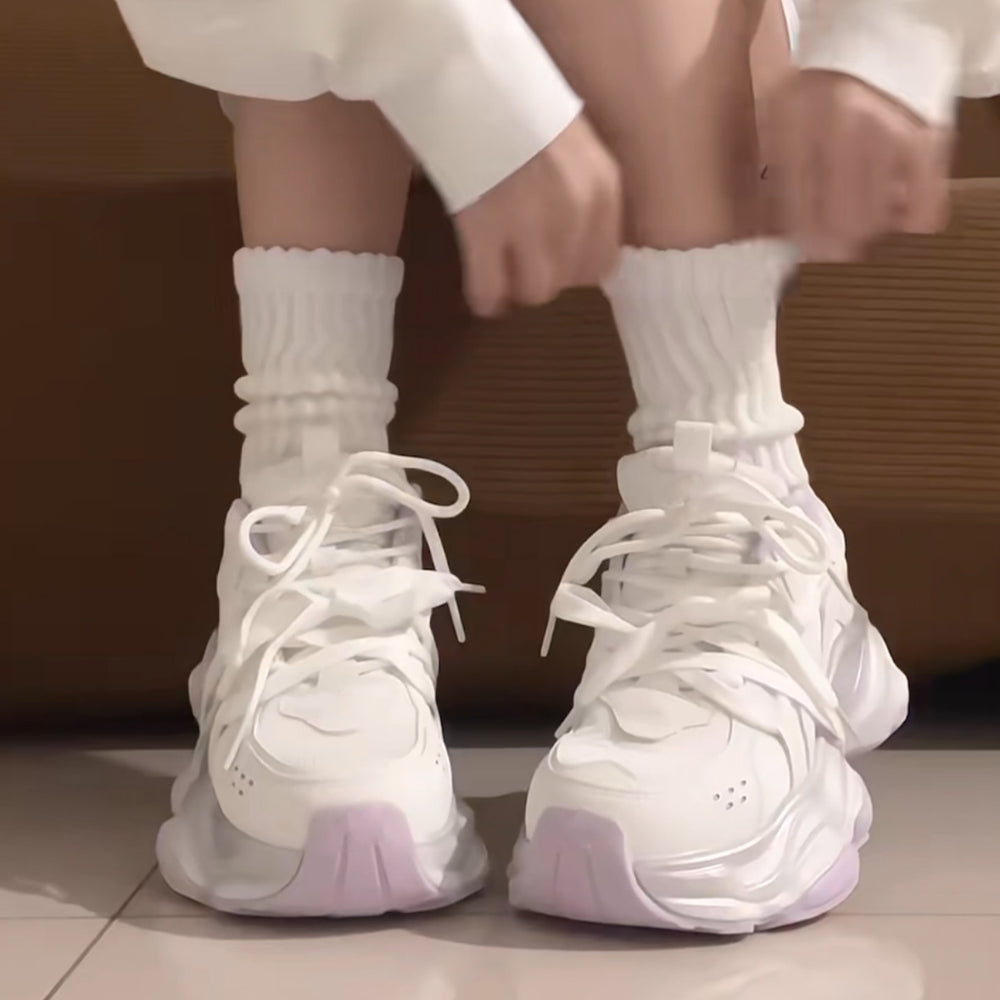 Mesh breathable chunky platform sneakers for women, 2026 spring/autumn new collection, petite-friendly, slimming, versatile casual athletic shoes