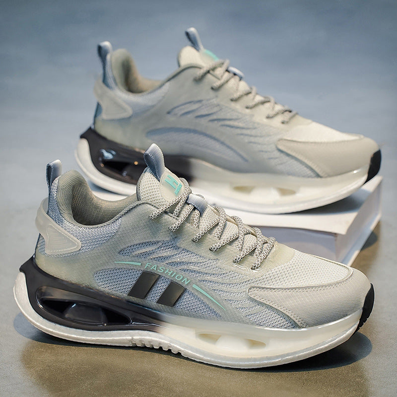 2026 men's spring breathable mesh shoes versatile mesh casual popcorn sneakers running height increasing dad shoes trendy sneakers