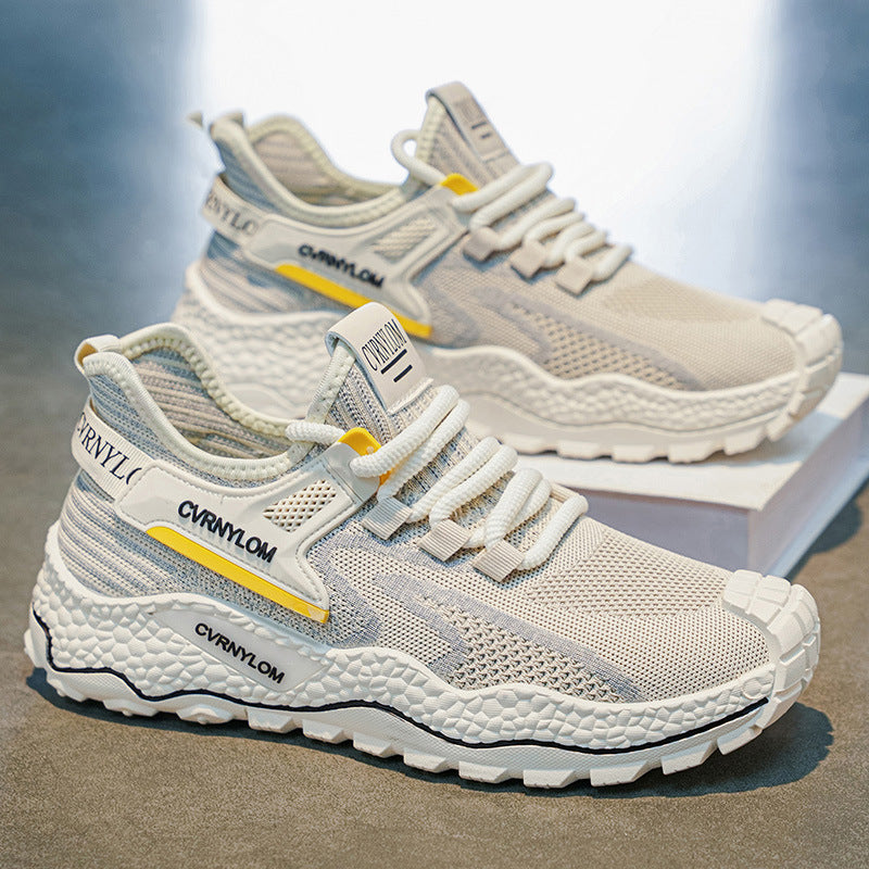 2026 new men's summer breathable mesh running shoes - openwork design, athletic sneakers, outdoor chunky sneakers