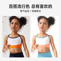 Color block spliced high-stretch kids' activewear: compression yoga top for running and fitness training