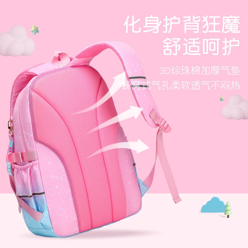 School bag for primary school students and girls aged 6-12, light burden reduction for girls, spine protection, children's backpack customization for grades 1, 2 and 3