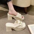 Popular thick sole thick heel sandals women's 2024 summer new waterproof platform high heels easiest for match flip flop