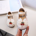 Vancahao girls' bow-tie princess shoes, new korean style for spring/autumn , fashionable soft-soled leather flats for children