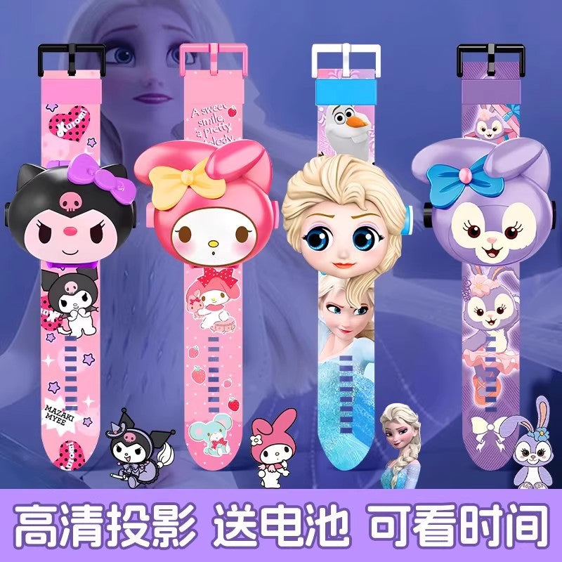 【factory direct】kids' projector watch - frozen, cartoon, light-up toy gift - kuromi