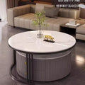 Rock slab coffee table modern casual solid wood round small apartment coffee table living room accessible luxuryfor home normcore folding marble