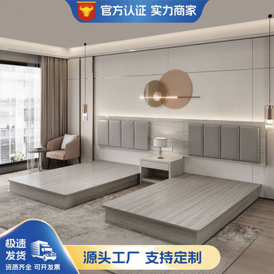 Hotel furniture standard room hotel bed hotel room bed rental house b&b bed double bed box combination cabinet wardrobe