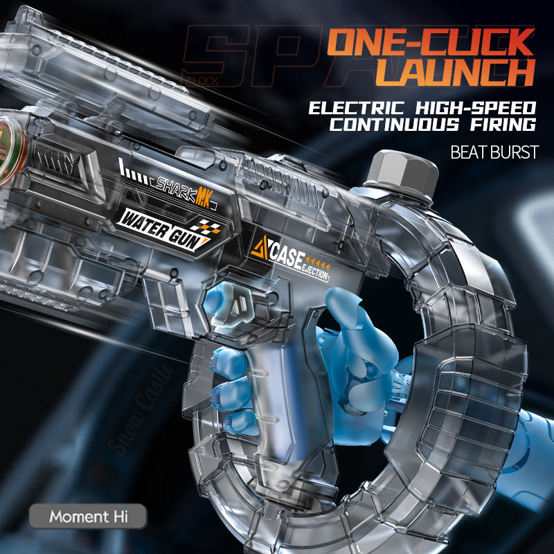 new energy-gathering ring electric water gun bursting deformation cool light large capacity fully automatic continuous water gun