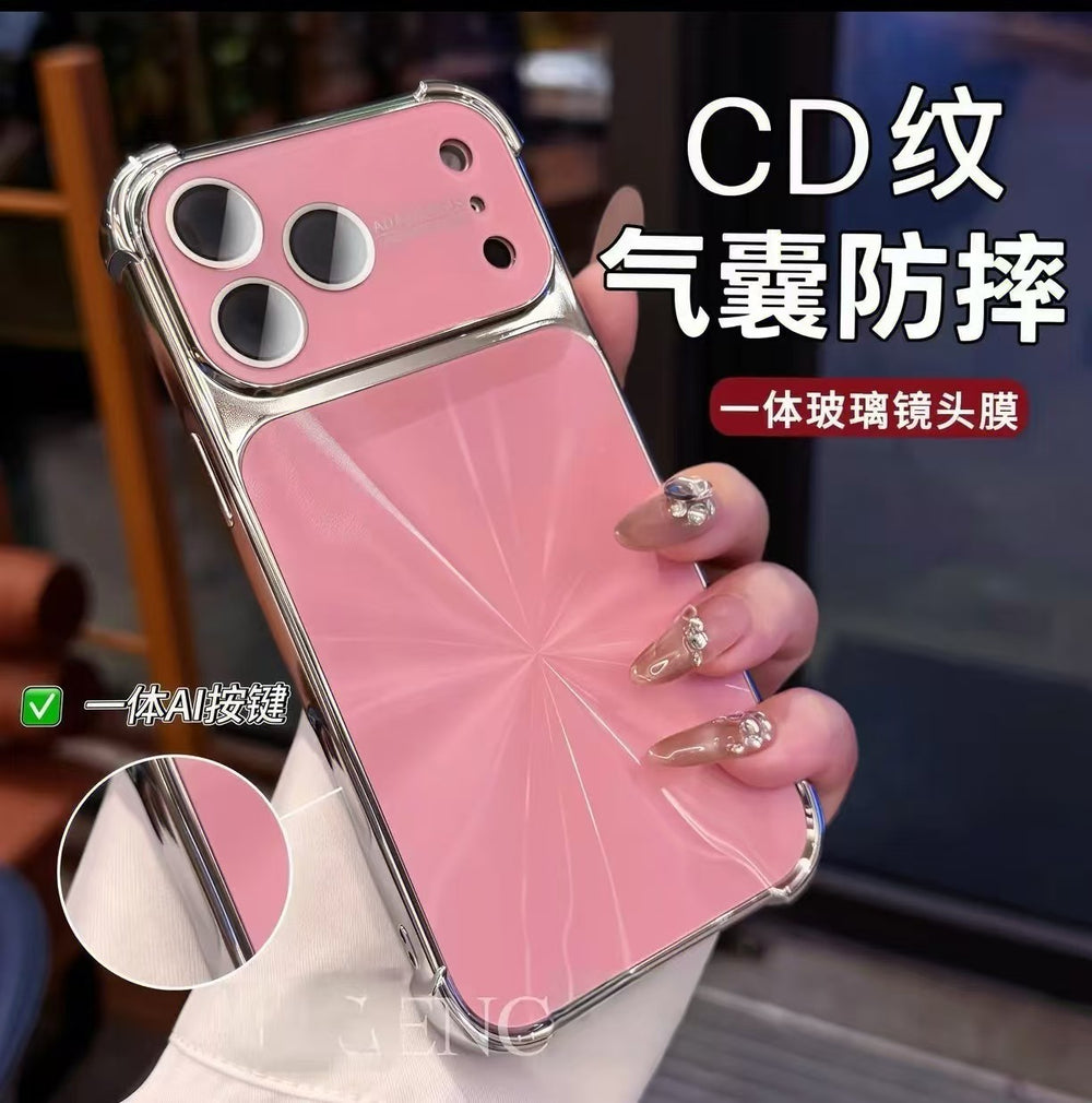 Suitable for iphone17promax electroplated aurora cd pattern mobile phone case new apple 16 four-corner anti-fall 15 soft case