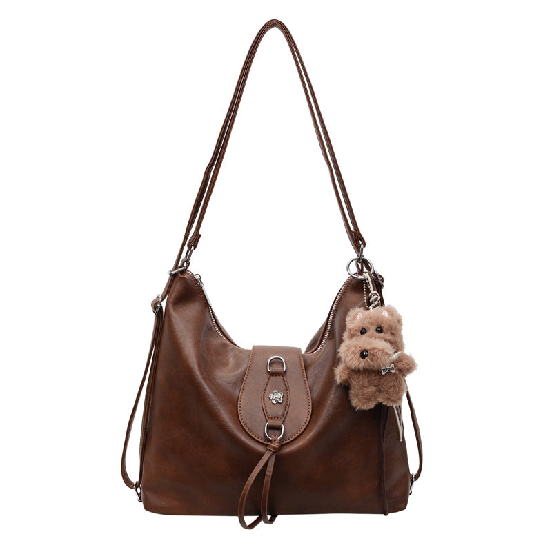2025 new autumn/winter designer leather belt handbag - large capacity, versatile fashion backpack, shoulder bag, and crossbody bag