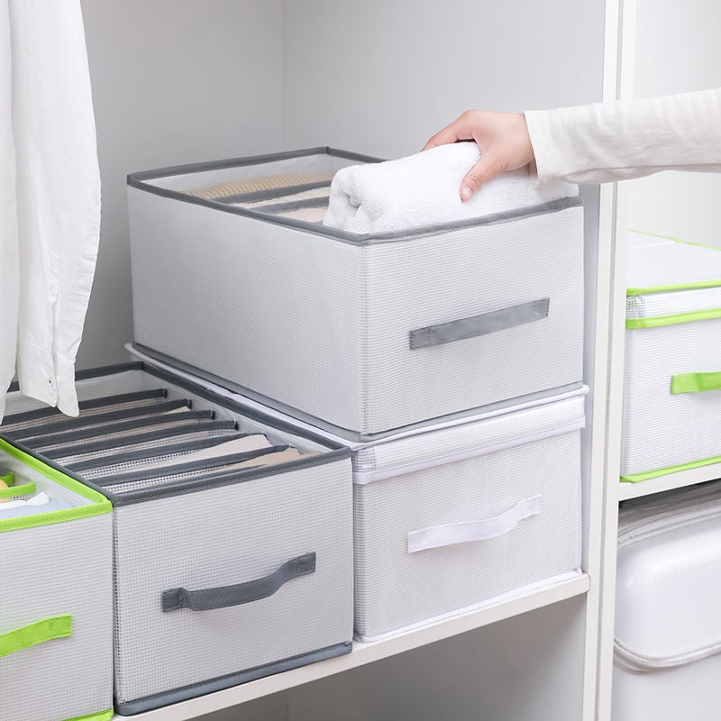 New foldable PP board pants clothing storage box sub-format drawer transparent wardrobe multi-function