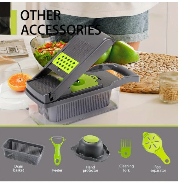 1 set of 16-in-1 multifunctional vegetable and fruit cutter cross-border vegetable cutter handy gadget slicer potato grater kitchen for home