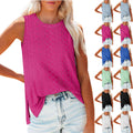 cross-border  foreign trade plus size women's tank top slit t-shirt ladies' top