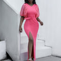 African cross-border  new arrivalfashion african elegantwork clothingpure color leisureloose style dress special price