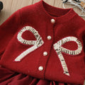 Girls' sequin bow sweater and tutu skirt two-piece set - new christmas & new year collection (fall/winter)
