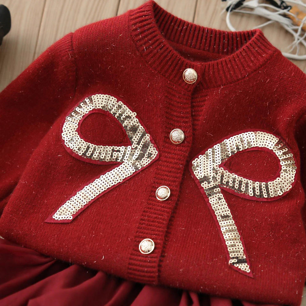 Girlsweater zodiac year red fall and winter style baby pullover shirt new arrival half body sequin christmas new yearsuit