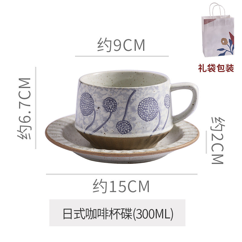 Classyretro coffee cup and saucer suit creative stoneware latte art cup for home high-end exquisite mug and saucer