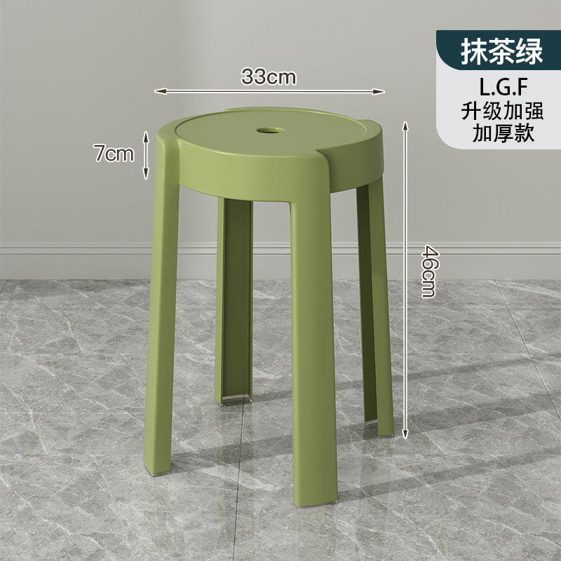 Popular plastic stool for home stackable thickened high stool windmill round plastic stool casual restaurant spare dining table and chairs