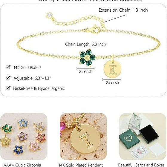 Trendy daisy letter bracelet for women - unique design, accessible luxury, exquisite zircon flower jewelry