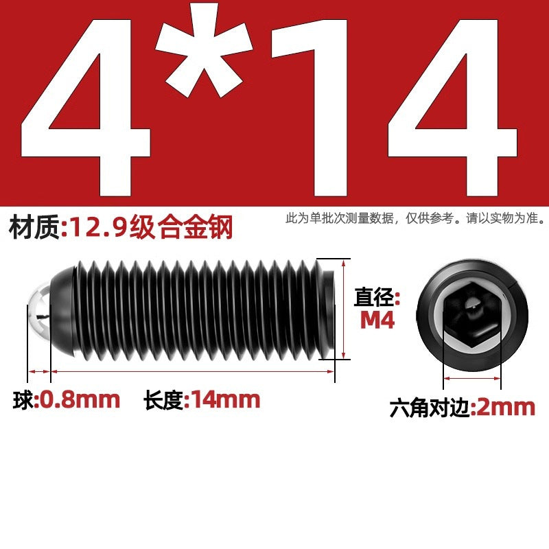 304 stainless steel/12.9 grade wave ball screw steel ball fastening spring ball head spring plunger ball glass positioning ball