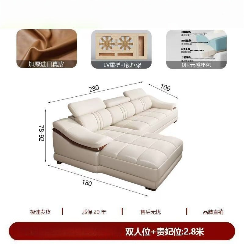 2025 new genuine leather sofa set, modern leather furniture for home living room, top grain cowhide sofa