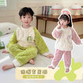 【candy colors】girls' winter flannel pajama set - kids' cartoon fleece-lined warm loungewear for boys and girls