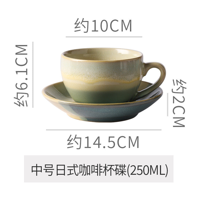 Concentrated retro kiln turned high-value ceramic cup and saucer afternoon tea office milk coffee cup stylish breakfast cup