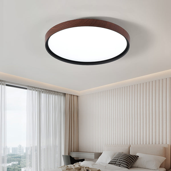[Wow] Retro bedroom ceiling light Japanese-style wabi-sabi wind study light Medieval walnut pattern eye protection master bedroom light