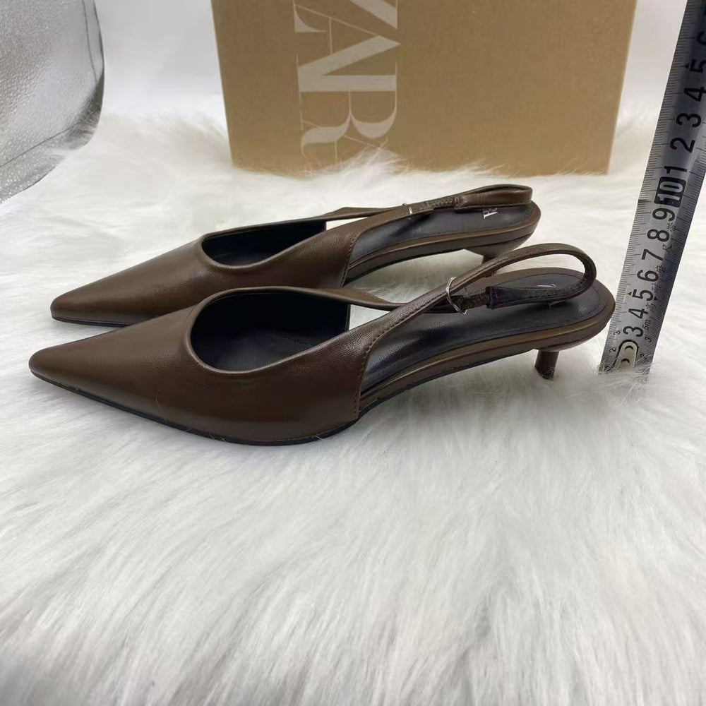 Za2025summernew arrival fashion high heels pointed toe stiletto heel back strap elegantniche styleeasiest for match toe sandals
