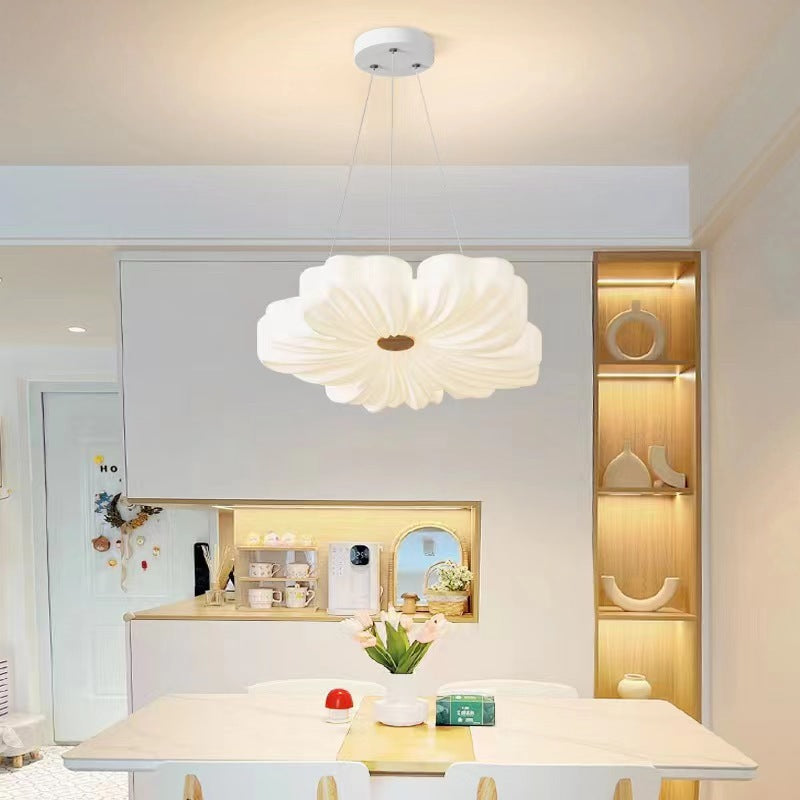 Cream Flower Living Room Ceiling Light Modern Simple Creative Cloud Children's Room Bedroom Dining Room Whole House Eye Protection Lighting