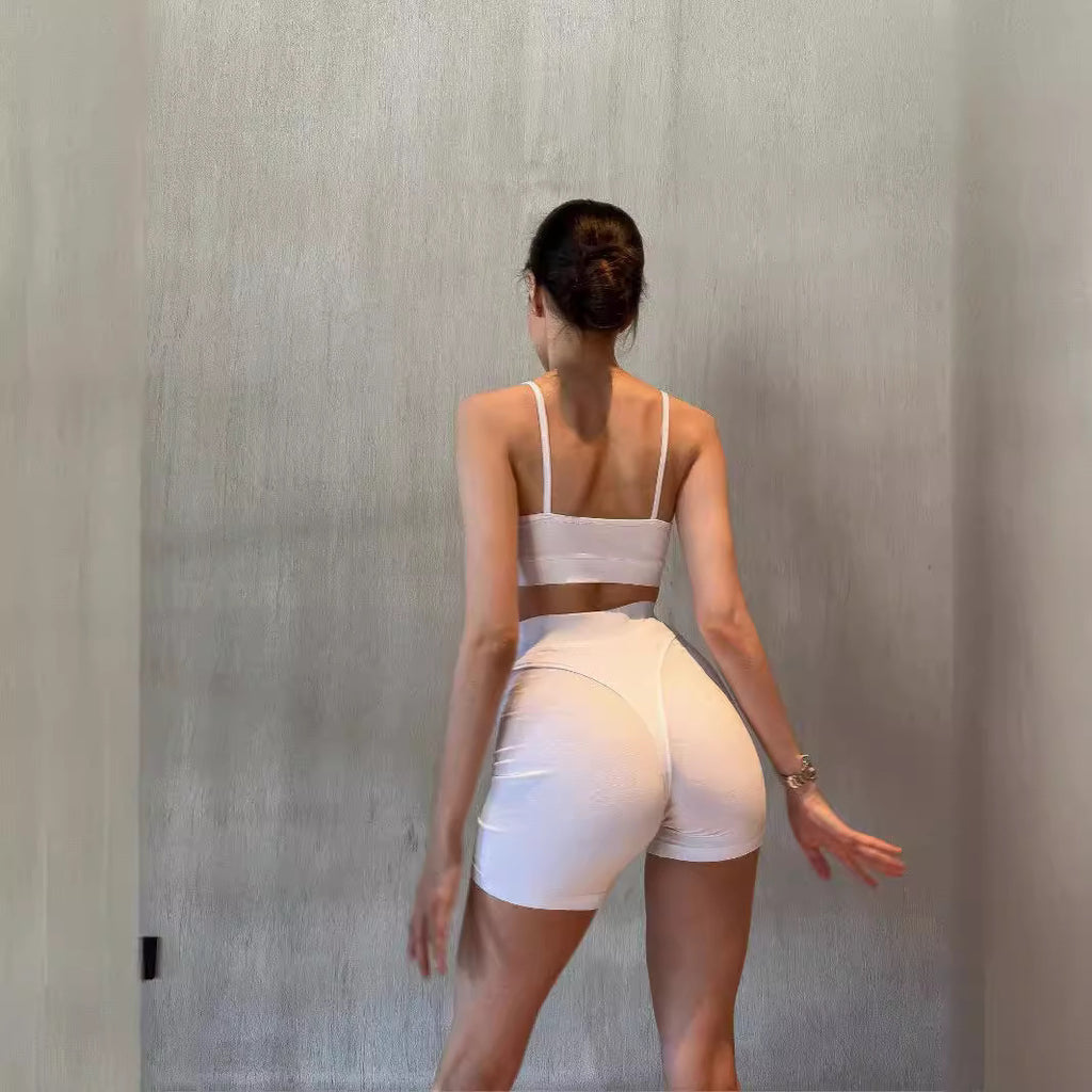 Europe, America, , hot-selling women's clothing, spring and summer, sexy U-neck exposed umbilical suspender vest, high-waisted boxers, two-piece set for women