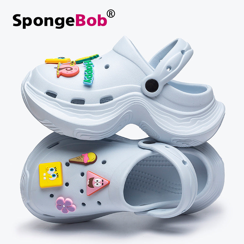Spongebob women's clogs - summer outdoor thick-soled adult sandals - non-slip beach shoes with closed toe