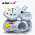 Spongebob women's clogs - summer outdoor thick-soled adult sandals - non-slip beach shoes with closed toe