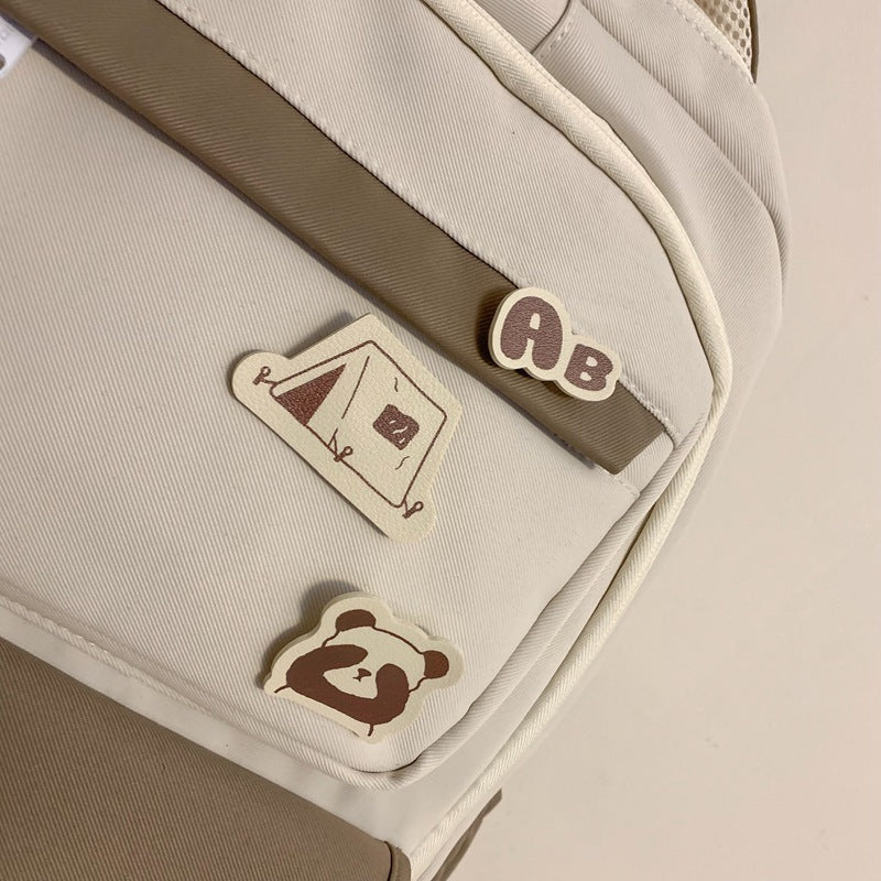 Backpack maillard color classy school bag junior high school student school bag casual travel couple student school bag