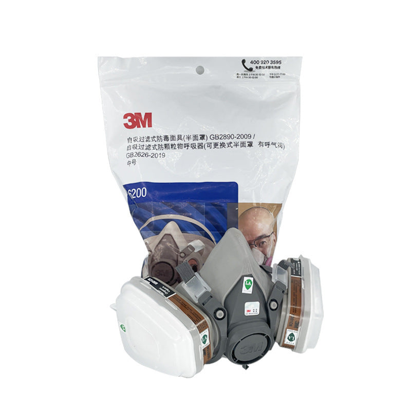 3m6200 half mask, double filter box rubber mask, chemical experiment protection 3M protection products wholesale wide
