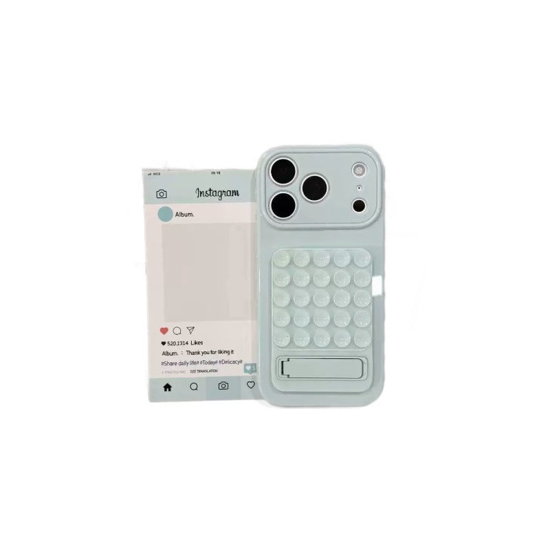 Suction cup stand heart-shaped large viewfinder compatible with apple 18 pro max phone case dopamine color iphone 18 soft case