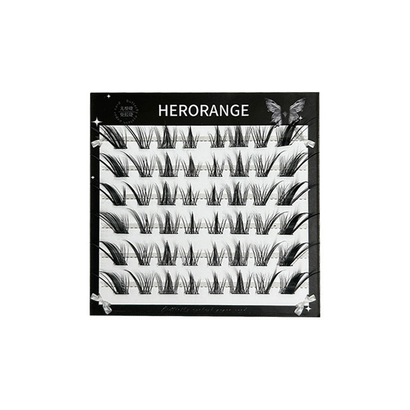 HERORANGE~ false eyelashes natural simulation single-cluster segmented end-of-eye elongation lazy self-adhesive glue-free false eyelashes